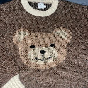 Anthropologie Brown Bear Face Sweater